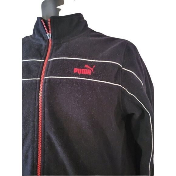 Puma Full Zip Black Sz L Jacket Boys Youth - Picture 4 of 5